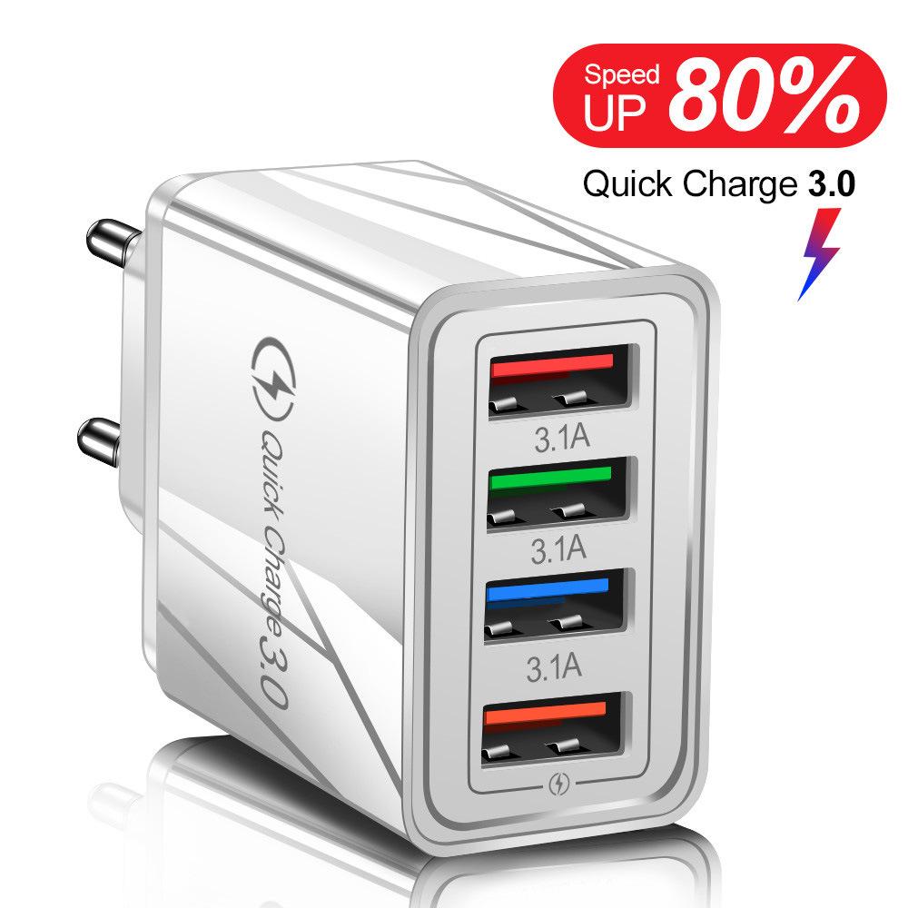USB Hızlı Şarj 3.0 QC 18W USB Şarj Cihazı Xiaomi Redmi Note 9 8 7 pro QC3.0 Hızlı Şarj USB Telefon Şarj Cihazı IPHONE 12 mini