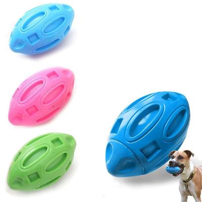 TPR Dog Chew Toys Rugby Ball Shape Sound Dog Toys Dog Squeaky Toy for Medium And Large Dogs