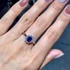 Exquisite Classic Sapphire Ring For Women High Quality Fashion Blue Gemstone Flower Ring Wedding Banquet Jewelry Gifts