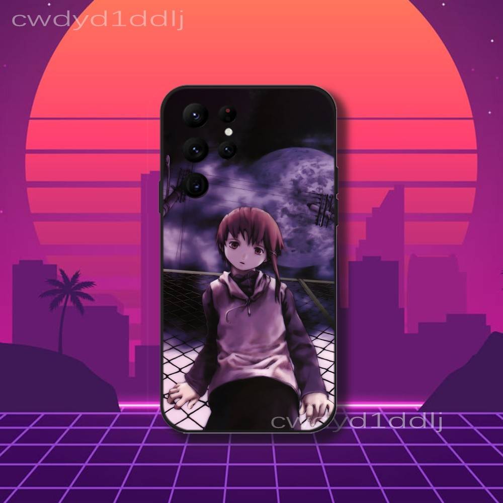 Serial E-Experiments Lain Phone Case For Samsung S10,S21,FE,S21 ,S26,S25,S24,S23,Ultra,S9,S22,Plus Black Shockproof Silicone Sof