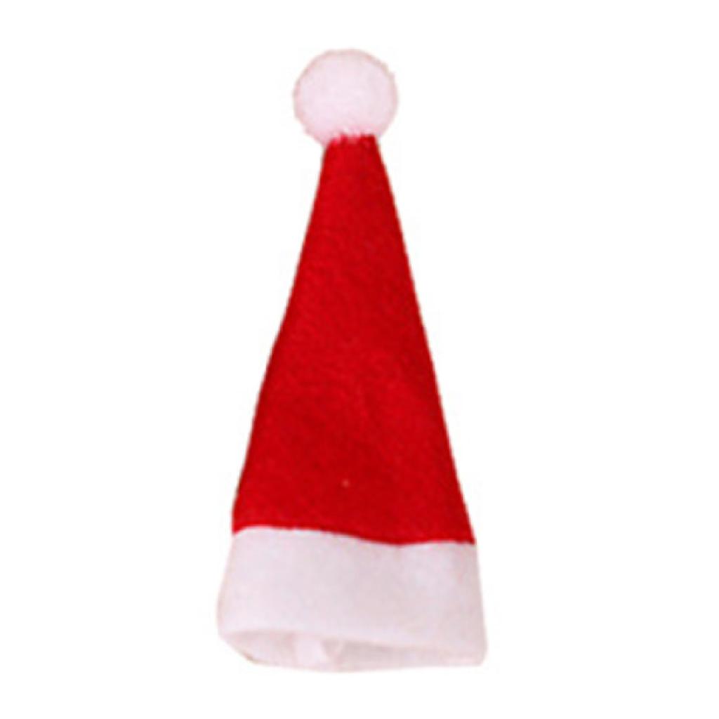 Vánoční lízátková čepice Látková Mini čepice Santa Clause Vánoční obal na lízátko k dekoraci kanceláře, auta Vánoční lízátková čepice