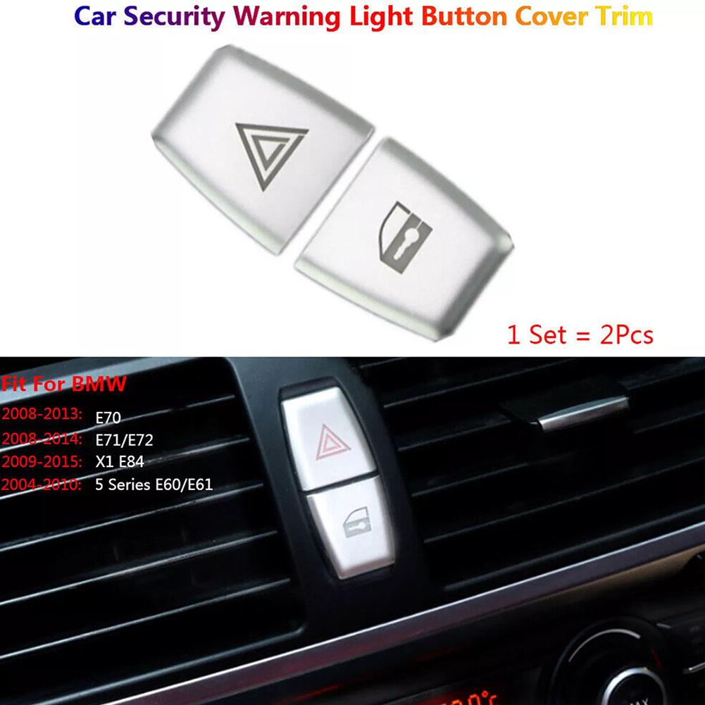 1) Car Warn Light Switch Button Cover Sticker Trim For BMW X1 X6 E70 E71 E84 E60 Perfect Match Easy Installation