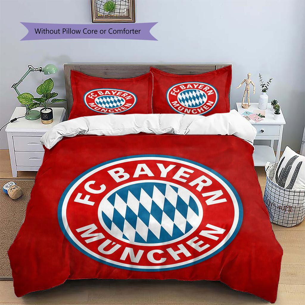 FC Bayern Munchen Pattern Bedding,Quilt Set Quilt Cover Pillowcase Home Birthday Gift(1 * duvet cover + 2 * pillowcase, without core)