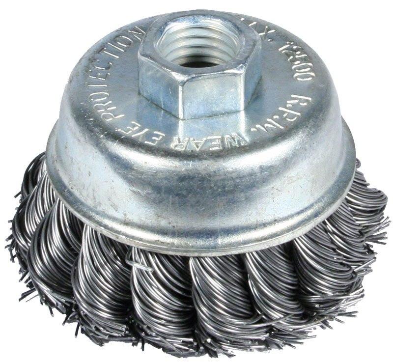 Braided Cup Brush, Cone, 85mm, Zn