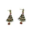 Christmas Colorful Cartoon Jewelry Cute Dripping Oil Christmas Tree Stud Earrings Europe and America Cross Border Hot Sale Stud Earrings for Women