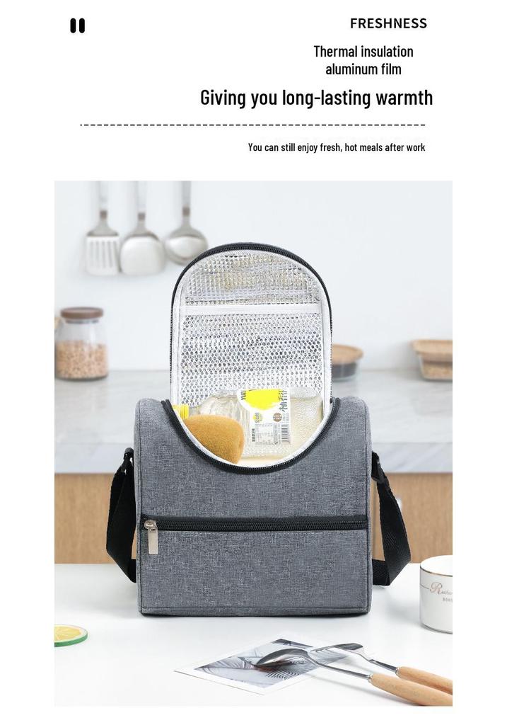 Cationic Oxford Cloth Insulated Lunch Bag - Handheld & Crossbody, Large Capacity for Commuting