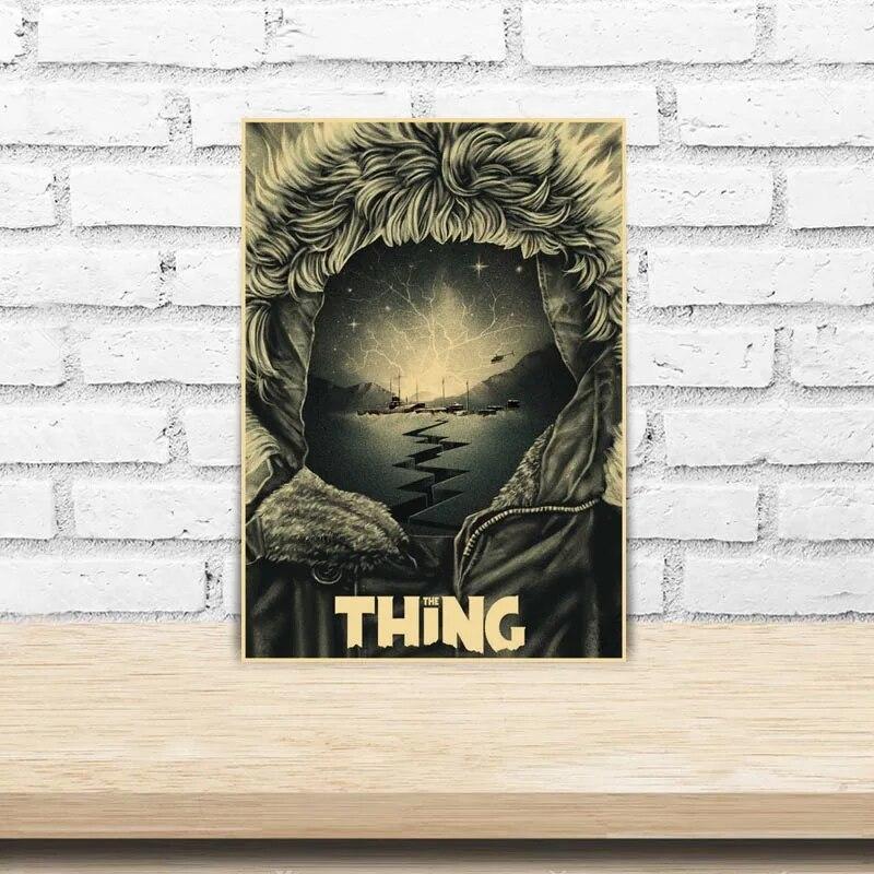 Classic Horror Movie The Thing Poster Retro Kraft Paper Posters DIY Wall Art Painting Stickers Home Bar Decor Fans Collection