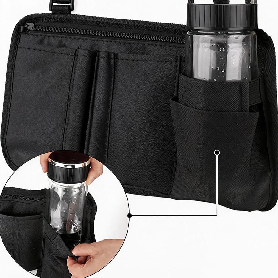 1PC Wheelchair Side Hanging Bag, Multi-Functional Armrest Pouch, Office Chair Side Pocket for Carrying Medical Supplies