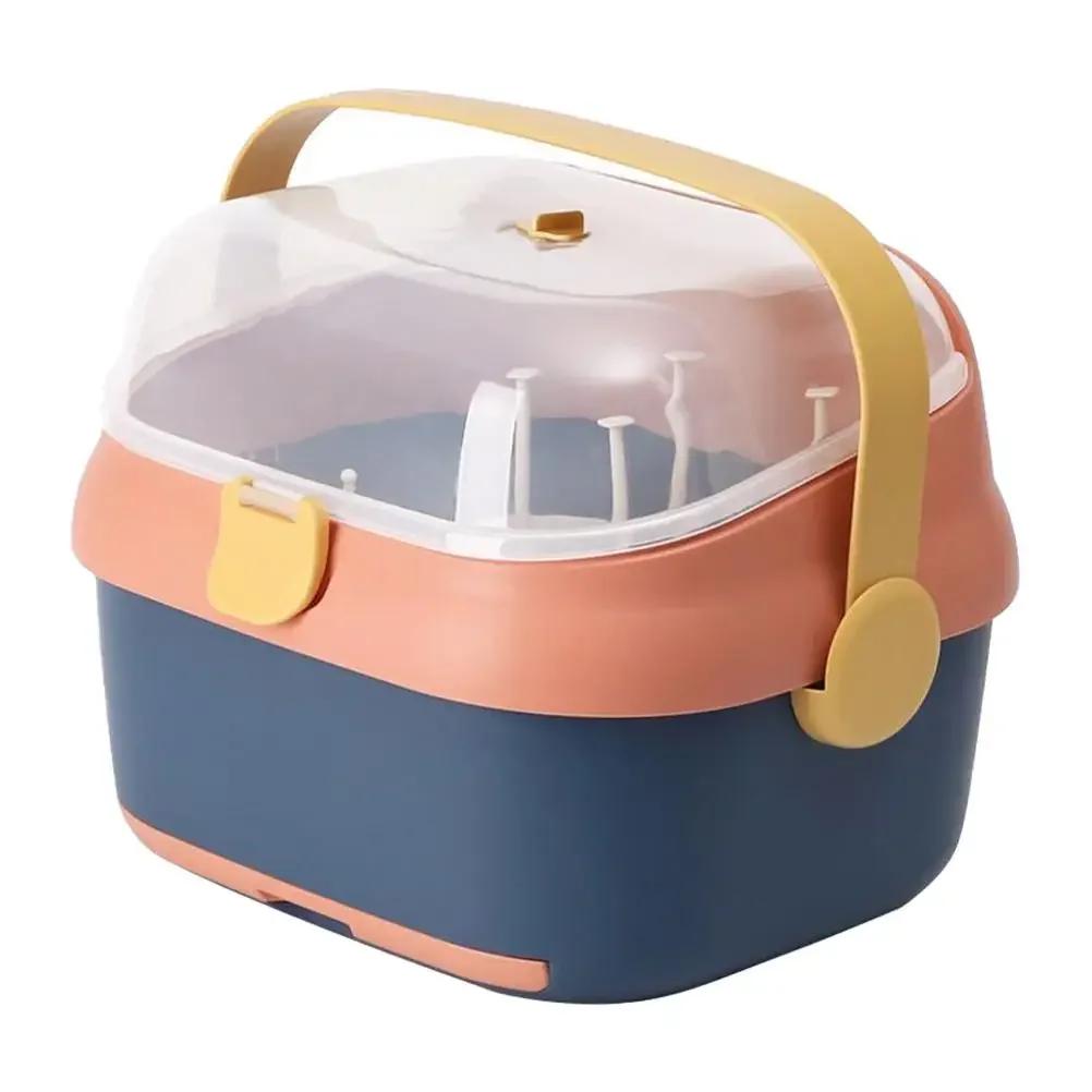 Bottle Drying Rack Holder for Pacifiers Toys Baby Tools Box Baby Bottles Drainer Portable Dust Proof Practical
