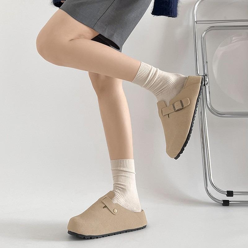 Slippers Women's Outer Wear Autumn New Models One Pedal Bag Head Half Slippers Increase Height