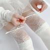 White Lace Lace Tied Ribbon Velvet Over Knee Socks Female Lolita Cute Sweet Calf Socks Women'S Mid-Leg Kawai Thigh High Socks