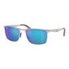 Ray-Ban Metal Rectangular Sunglasses With Logo Unisex Sunglasses Silver 0RB3726M