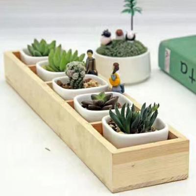 Pot de fleur succulente multifonctionnel Plateau Support de pot de plante en bois Boîte de rangement Boîte de finition Tiroir compartimenté Support pour bonsaï