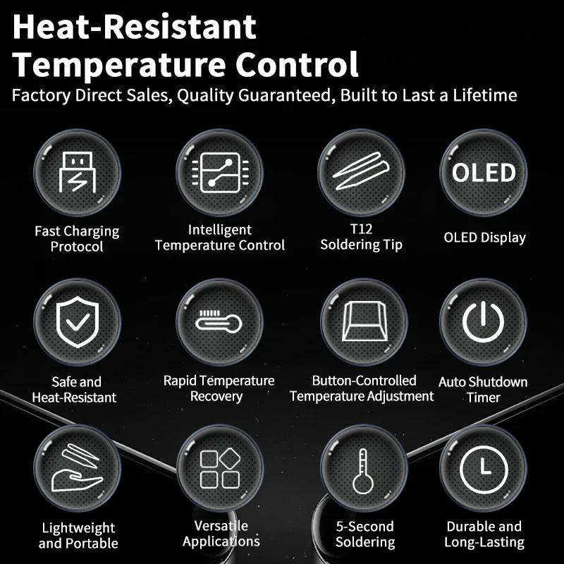 96W Smart Soldering Iron Constant Temperature Welding Pen Electrician Portable High Power Welding Tool for Repair