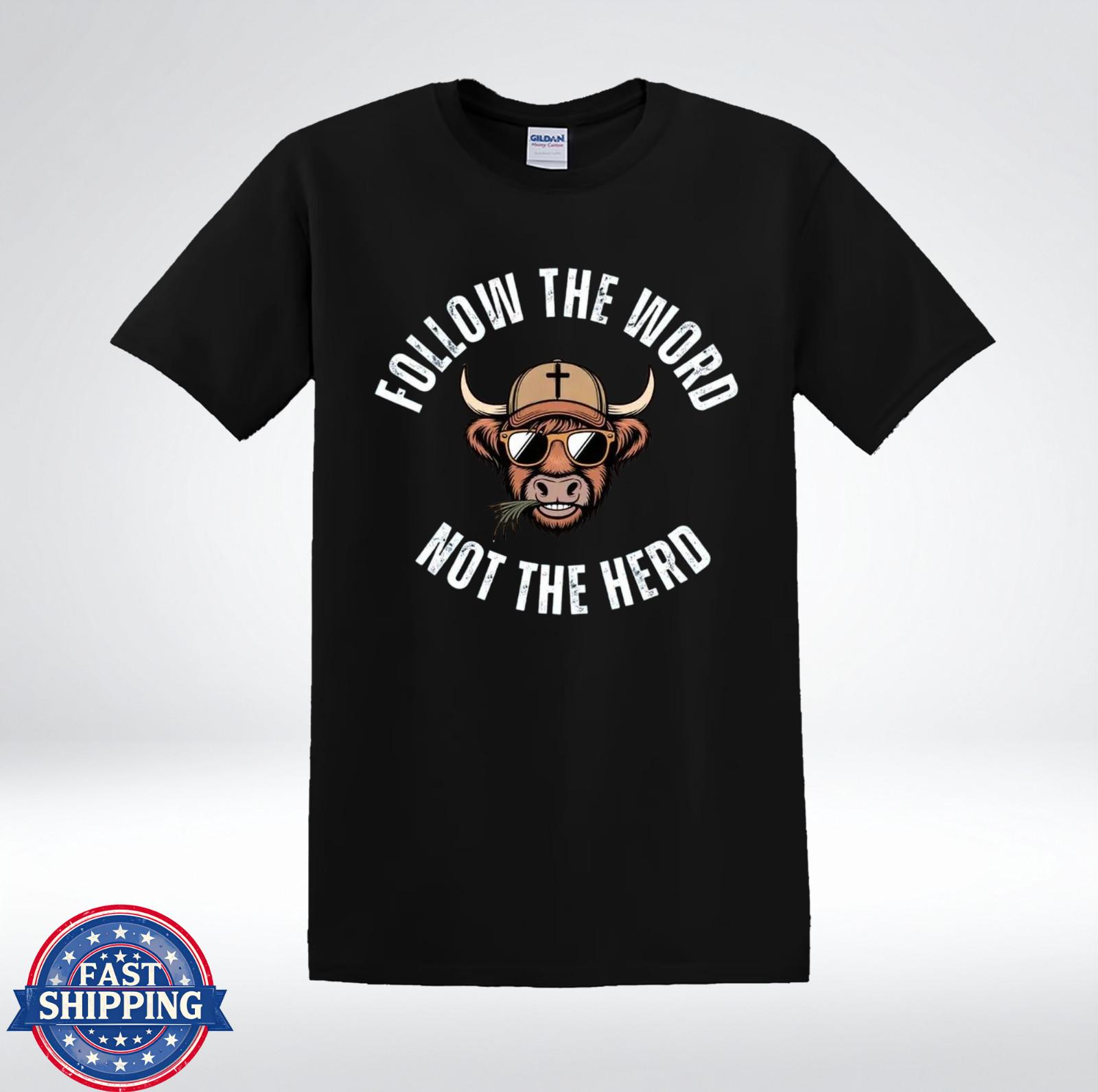 Follow The Word Not The Herd Shirt Buffalo Graphic Christian T-Shirt S