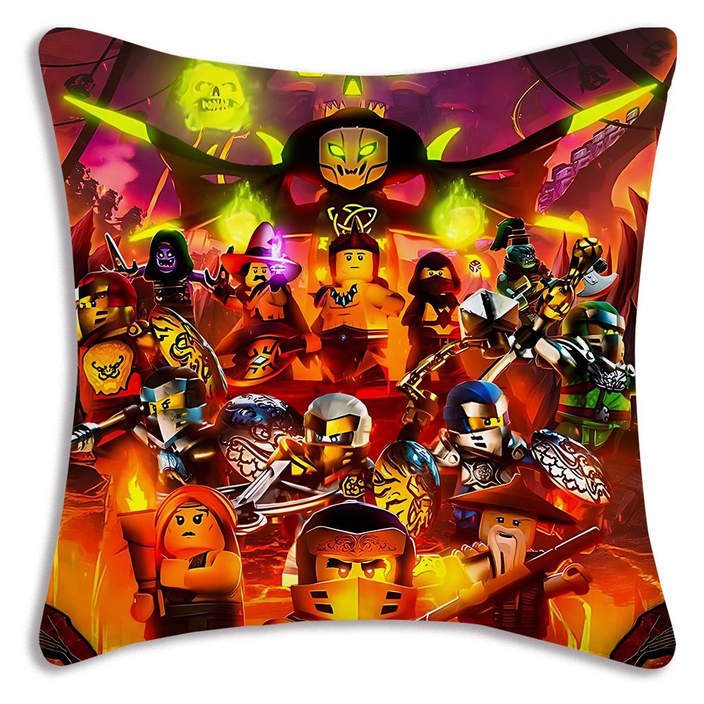 Fantastico gioco per federe Ninjagos, copricuscini con cartoni animati, divano decorativo per la casa, stampa fronte-retro, morbido e carino.