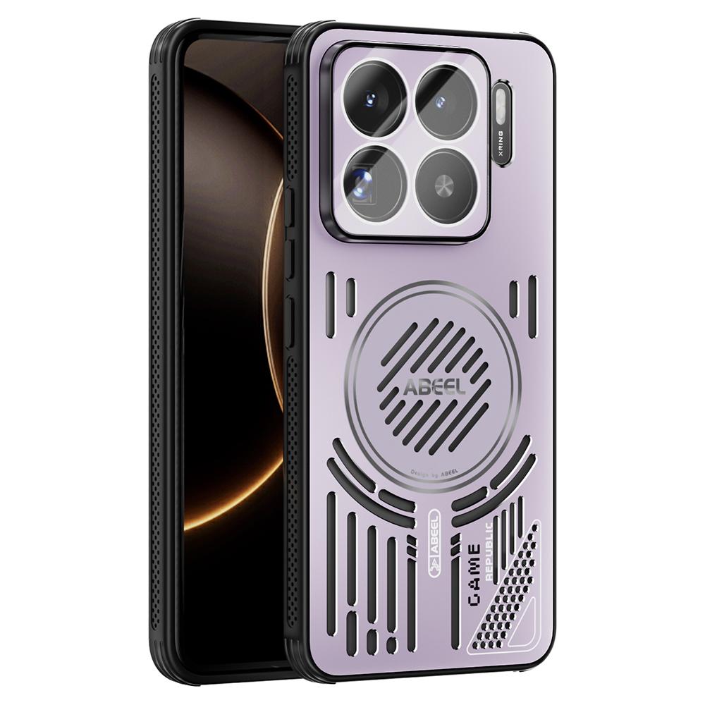 

Для Xiaomi 15S Pro Магнитный чехол Алюминиевый сплав+ПК+ТПУ Полый чехол для телефона с отводом тепла Pink Purple