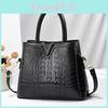 Fashionable Crocodile Print Medium Sized Handbag With Comfortable Single Shoulder Strap