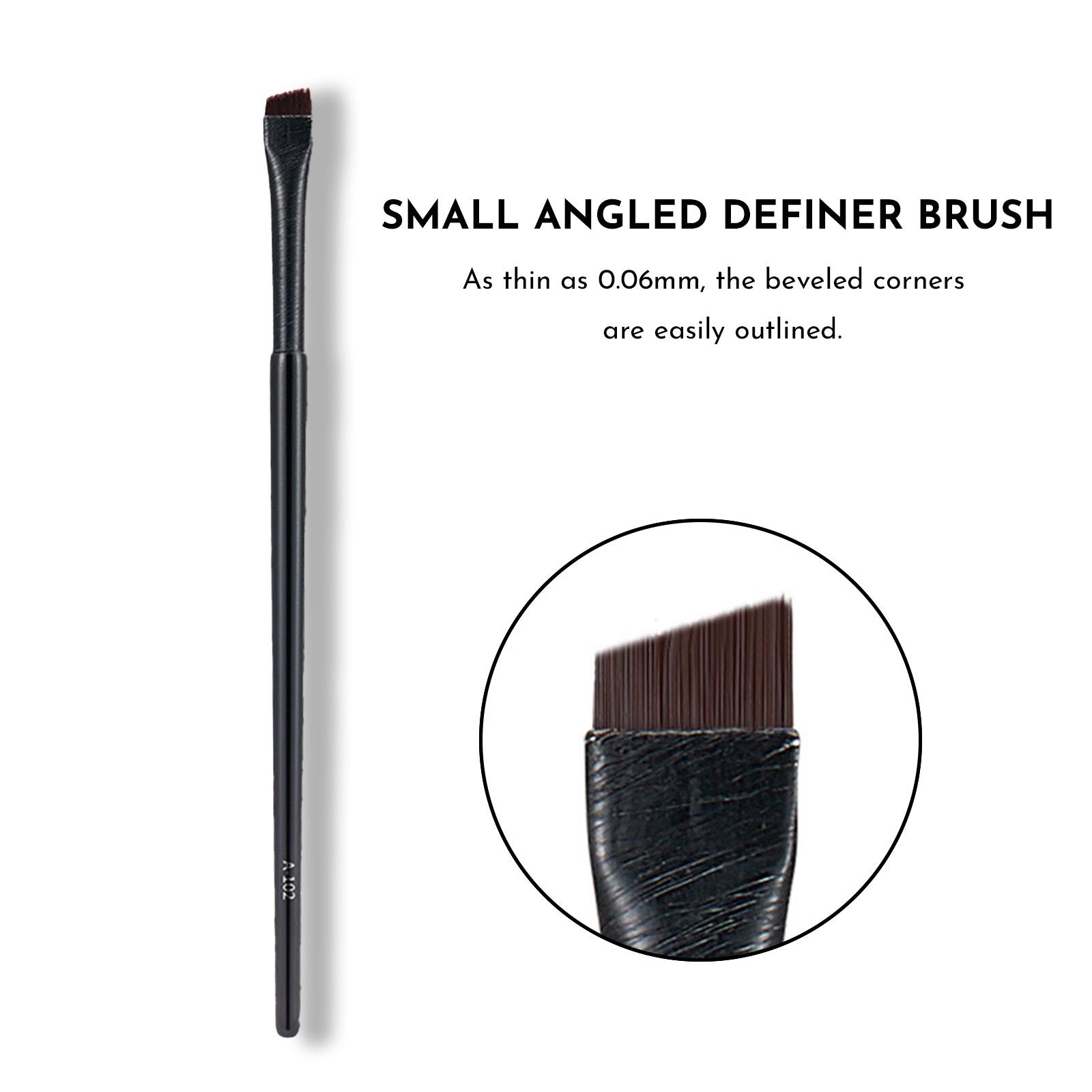 

Ультратонкая скошенная кисть для подводки глаз/Кисть для бровей/Кисть для подводки глаз с тонким кончиком – Портативная скошенная плоская кисть для макияжа Инструмент для макияжа бровей и глаз (черный)