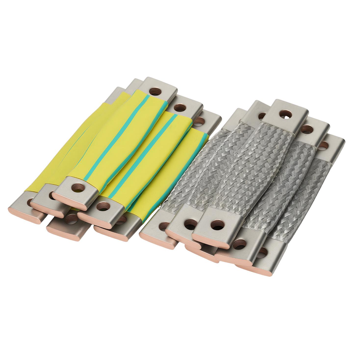 

Custom White Tinned Copper Conductive Braided Strap Connection