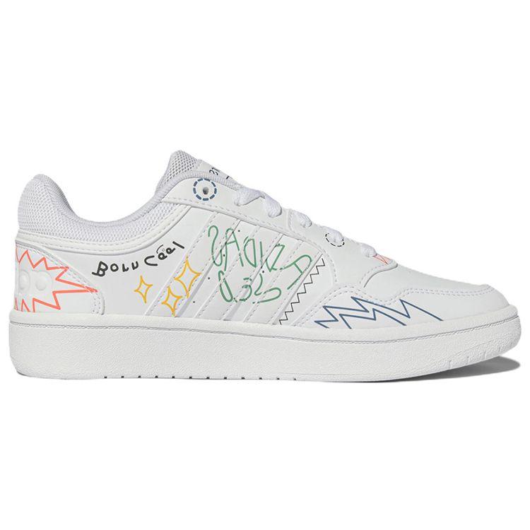 Adidas Neo Hoops 3.0 Lifestyle Non-Slip Durable Low-Top Skate Shoes Women Sneakers White HP3164