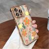 Case For iPhone 14 13 Pro Max 6 7 8 Plus 17 Air X XR XS Max Plating Violet Flowers Shockproof Transparent Soft Cover