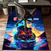 1PC Custom Name Guitar Flames Artwork Theme Floor Mat Ideal for Living Room, Game Rooms, Office, Bedroom Floor Mat Playful Design