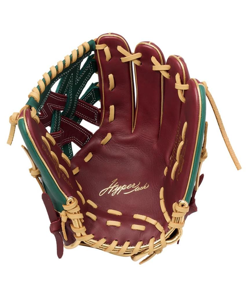 Rawlings HYPER TECH COLOR SYNC GR5FHTCN55W Baseball Throw Glove, Soft, All-Around, Shelly/D Green, 11.75 inches, Right-Handed
