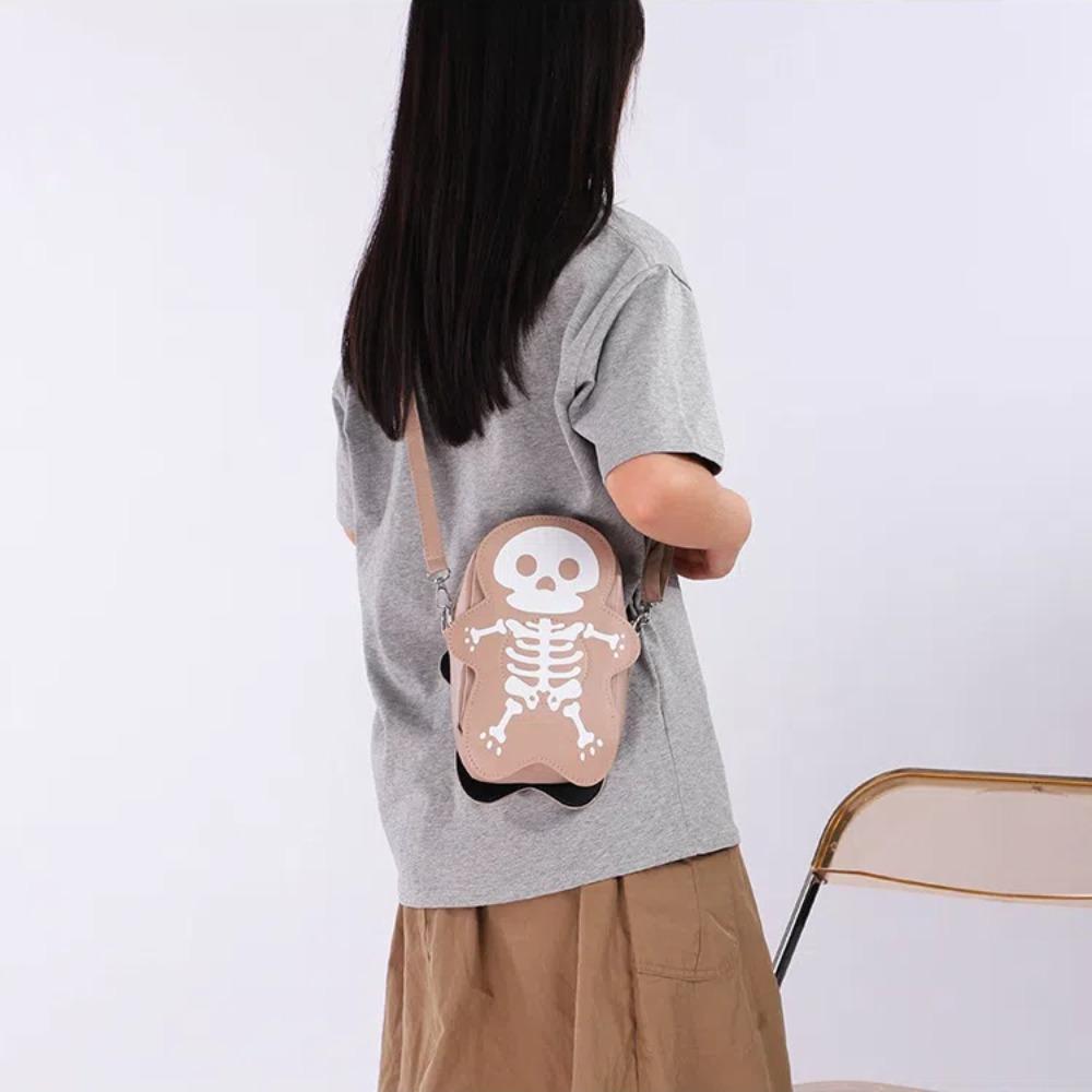 3D Skeleton Shoulder Bag Large Capacity Cute Ghost Purse Halloween Crossbody Bag  Holiday Gift