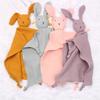 Baby Beruhigungsdecke Weiche Mullwindeln Beißring Spucktuch Geschenk Niedlicher Hase für Puppe Beruhigungstuch Komfort Schlafen Kuscheln