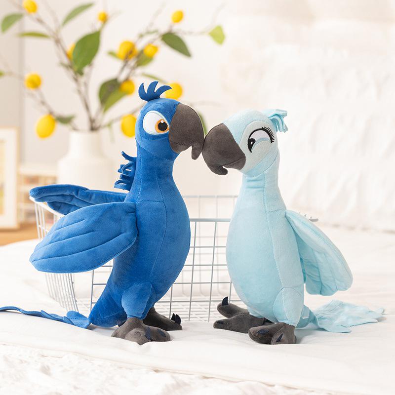 Realistic Small Macaw Plush Toy Couple - Cute Bird Figurine Doll Gift Ornament
