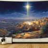 Photographic backdrop of the Nativity of Jesus, Starry Night of Bethlehem, Christmas party decoration, Religious event background, Banner46