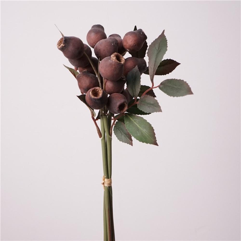 Green Plants Artificial Eucalyptus Berries Plastic Foliage Red-flowering Gum Branch  Home Decor кофейный