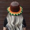 Crochet Fishing Hat Sunflower Bonnet Hat Women Photography Hat Beach Bucket Sun Hat Beachwear Spring Fishing Travel Hat