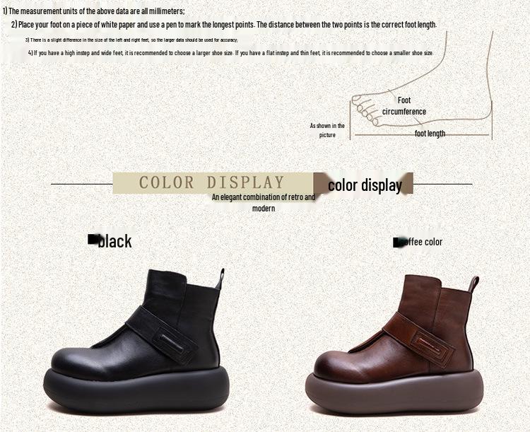Shanghai Jiechu 2024 Autumn/Winter Cowhide Round Toe Korean Style Women's Boots