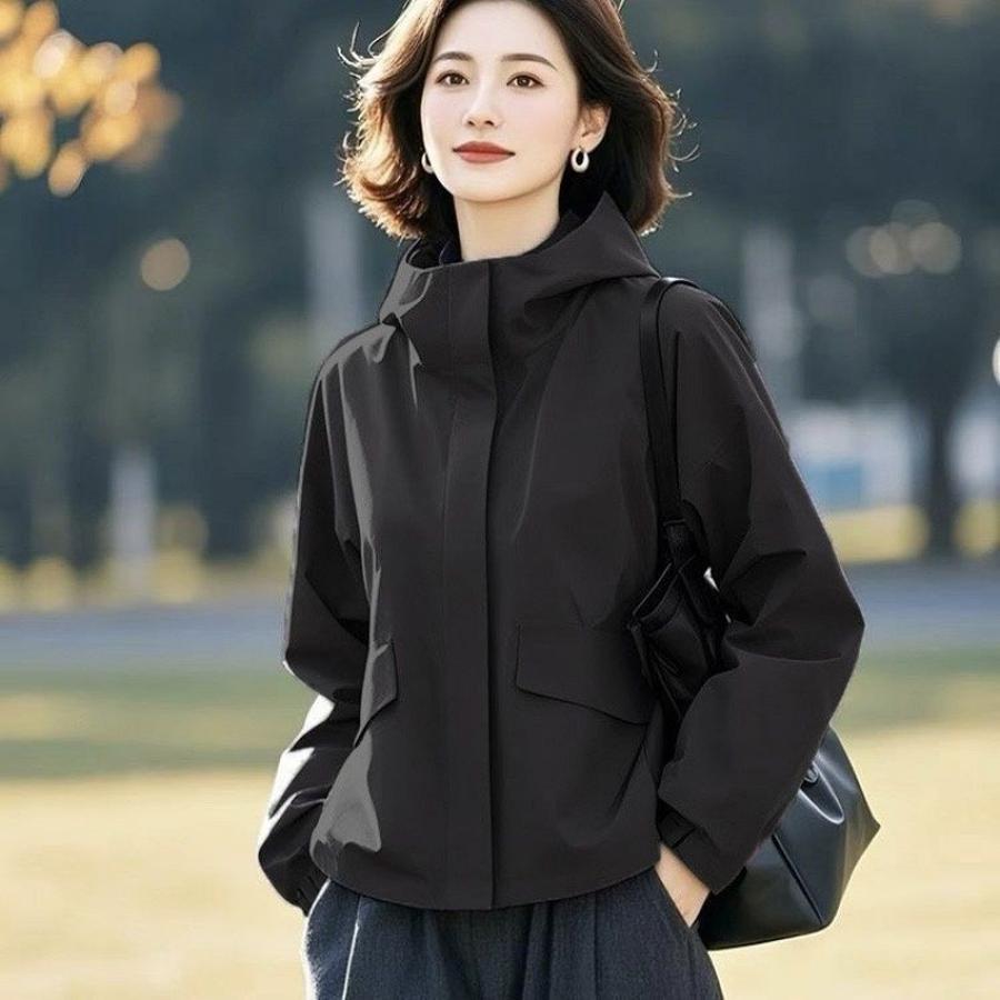 Korean Style High-End Special Edition Trendy Oversized Hooded Short Jacket Women Spring/Autumn Waterproof Coat