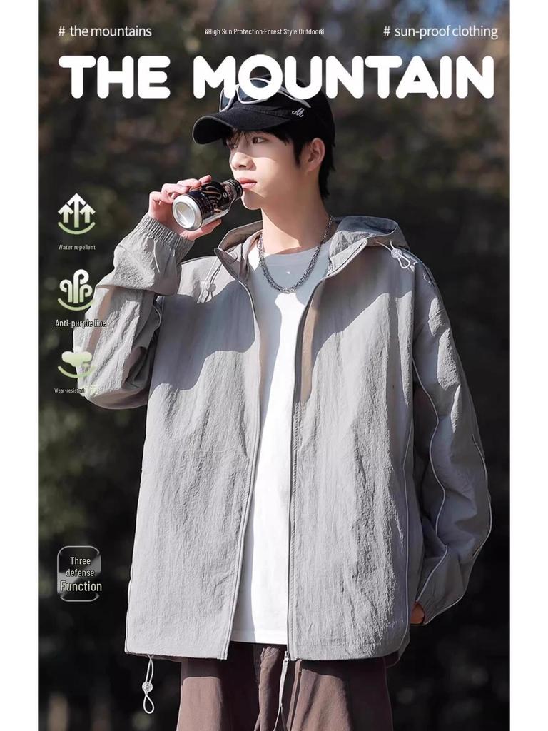 WASSUP Men's 2025 Summer Sun Protection Windbreaker - Anti-UV, Ice Silk, Quick-Dry, Lightweight