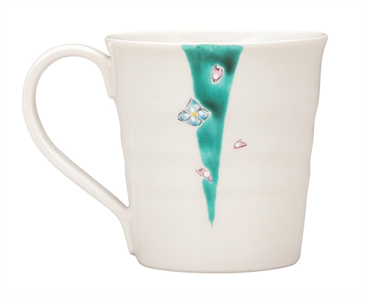 Kutani Ware Iwataya Mug, Flower Design K9-980