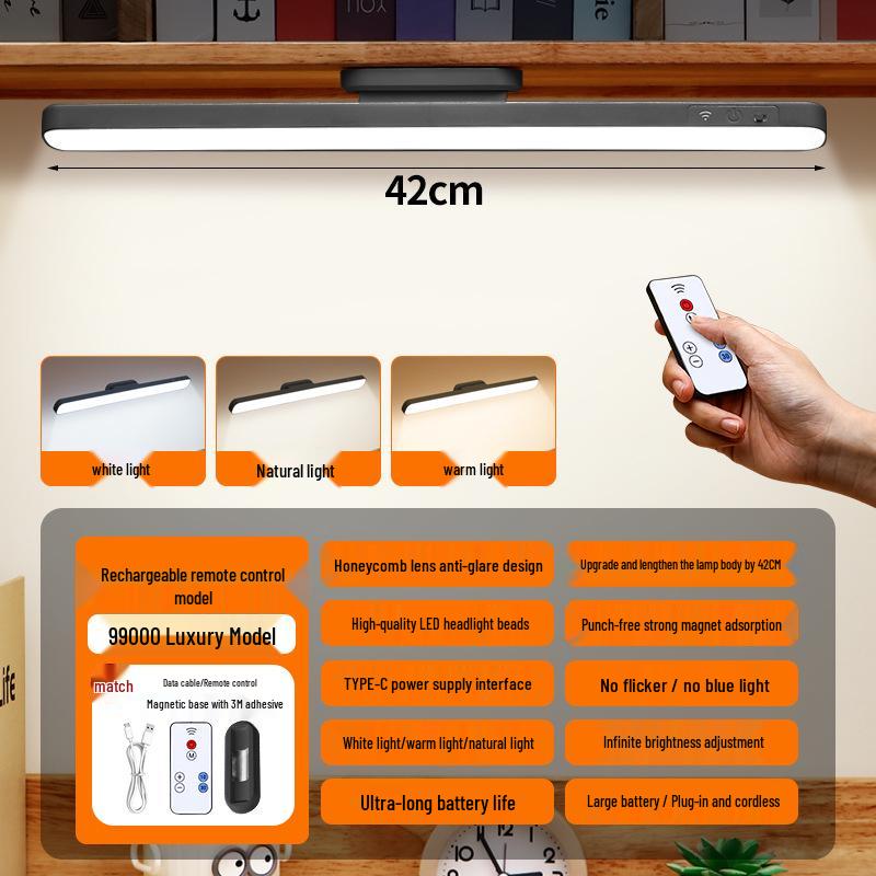 Crossled 42cm Magnetic Cool Light: Eye Protection Study Lamp for Dorm & Bedroom