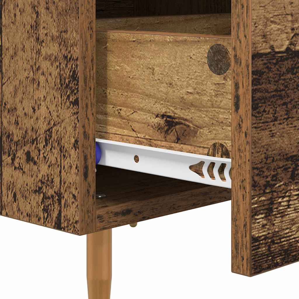 Nightstand Set of 2 Reclaimed Wood Look 40 X 35 X 47.5 Cm Engineered Wood