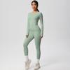 Shaved Tight Yoga Suit Set, Casual Quick Drying Fitness Suit, Outdoor Running Sports Two-Piece Set For Women