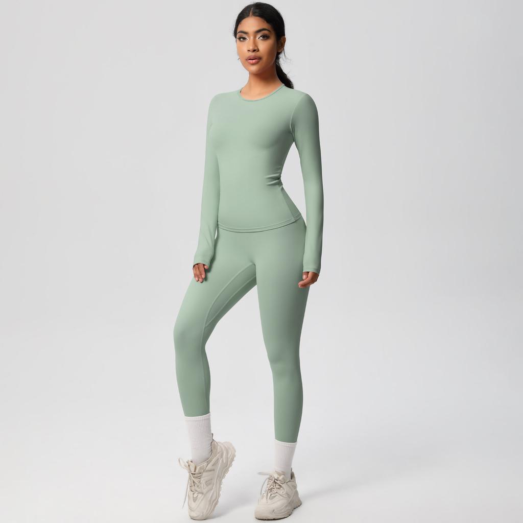 Shaved Tight Yoga Suit Set, Casual Quick Drying Fitness Suit, Outdoor Running Sports Two-Piece Set For Women