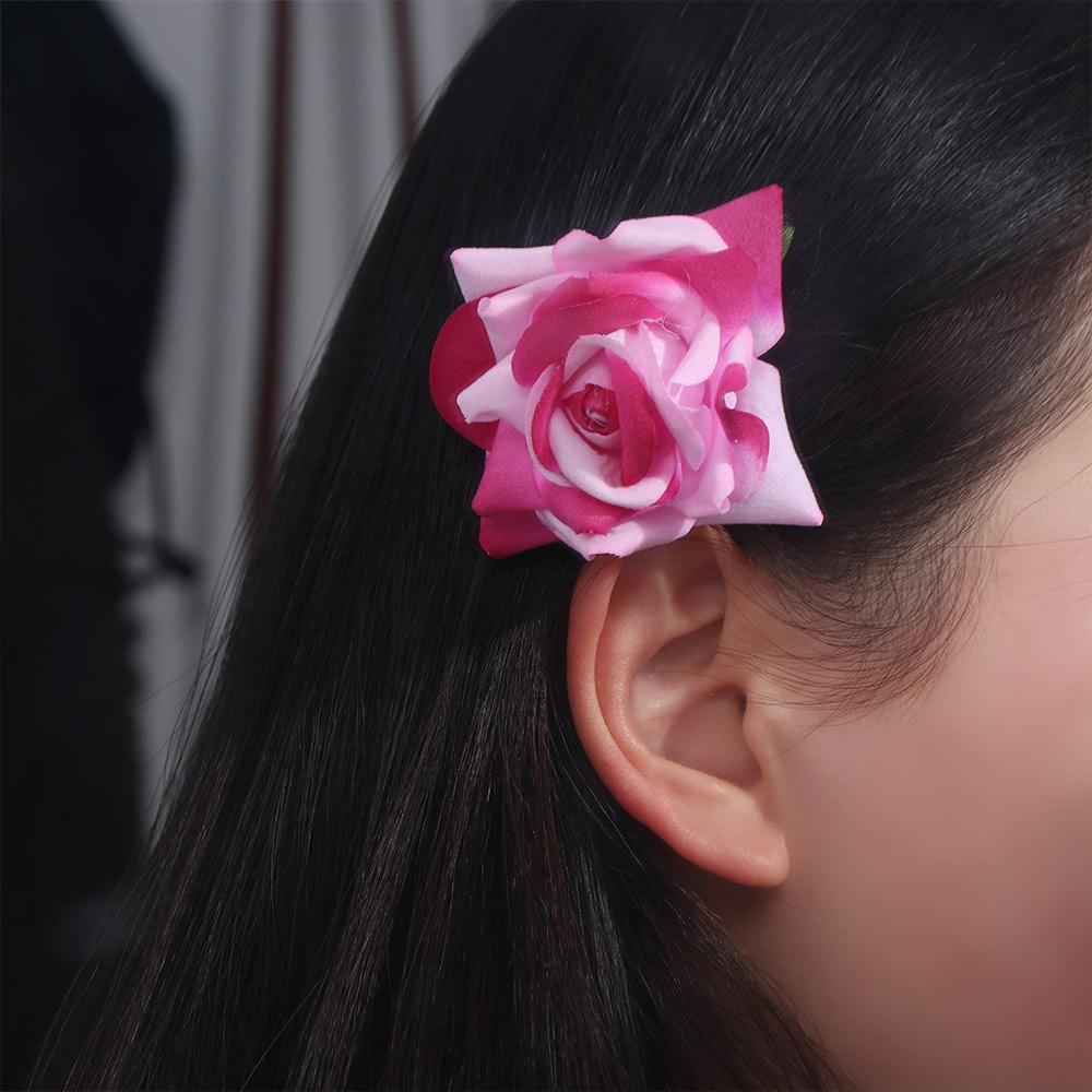 Bohemian Style Flower Hair Clip Cloth Girl Rose Hair Clip Rose Flower Hairpin Girls/Female