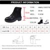 White Chunky Platform Combat Boots Women 2025 Back Zipper Pu Leather Ankle Boots Woman Punk Thick Bottom Motorcycle Botas Mujer