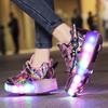 LED Light-Up Two-Wheel Roller Shoes - Colorful Outdoor Skating