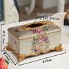 Home Decor Tissue Boxes Exquisite Hotel Carved Rectangular Car Resin Box Holder Office Decoration Desktop Napkin