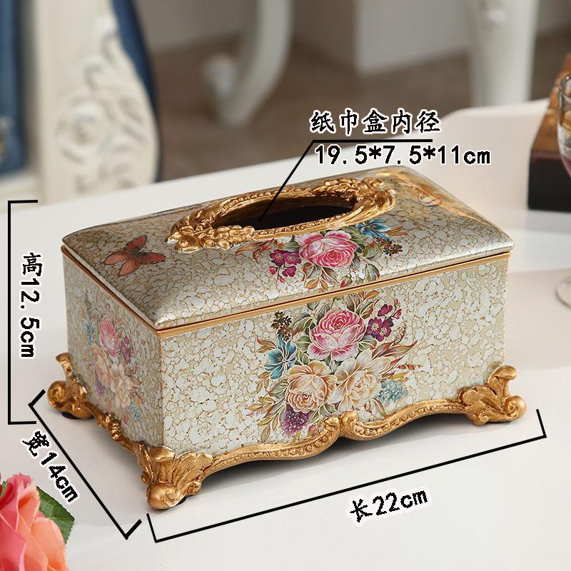 Home Decor Tissue Boxes Exquisite Hotel Carved Rectangular Car Resin Box Holder Office Decoration Desktop Napkin
