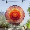 10 Inch Bohemian Metal Wind Chime with 360 Degree Swivel Hook Sunburst Design for Spring Summer Balcony