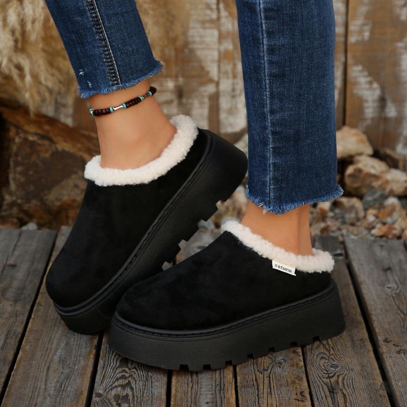 High-Top-Schuhe mit Stirnband, Hausschuhe für Damen im Herbst und Winter, Neuer Stil, Dick gefütterte Baumwollschuhe