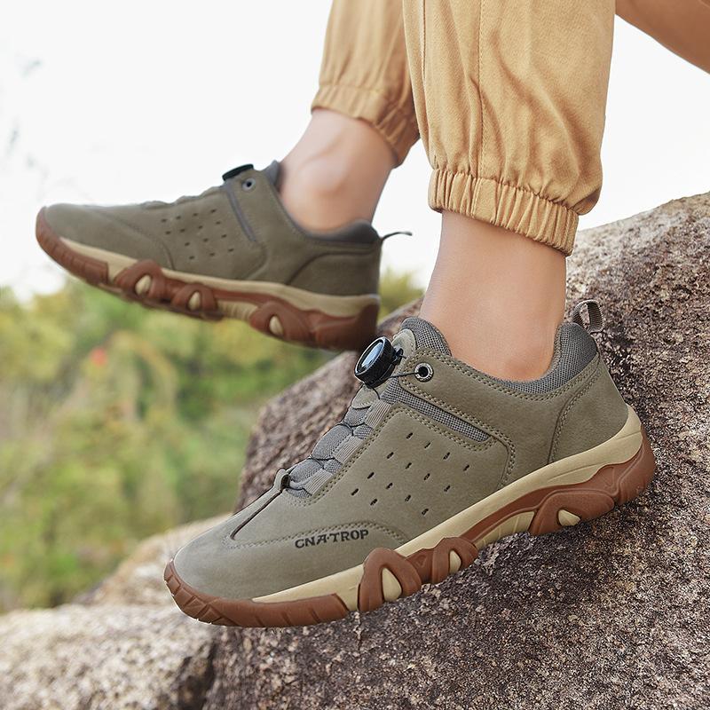Large size outdoor hiking shoes rotating button lightweight shoes breathable casual non-slip hiking sub